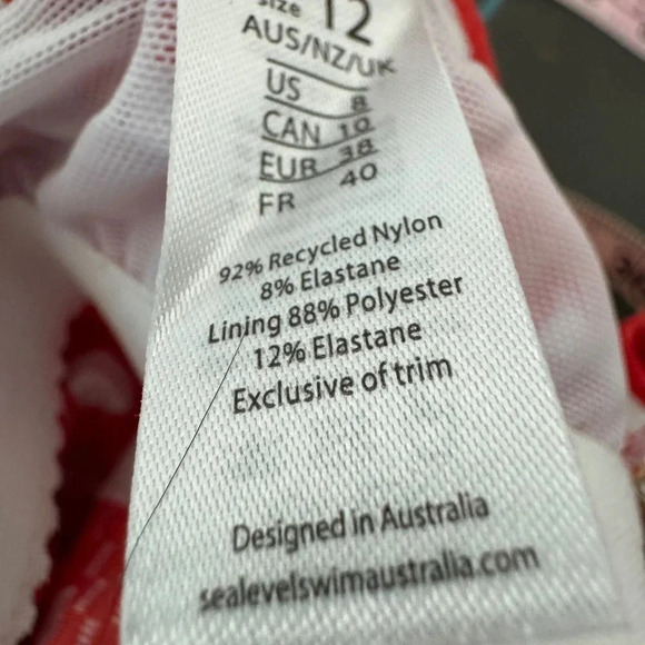 NWT Sea Level Le Damier Blouson Multifit Singlet Orange Red Size US 8 - Picture 6 of 9